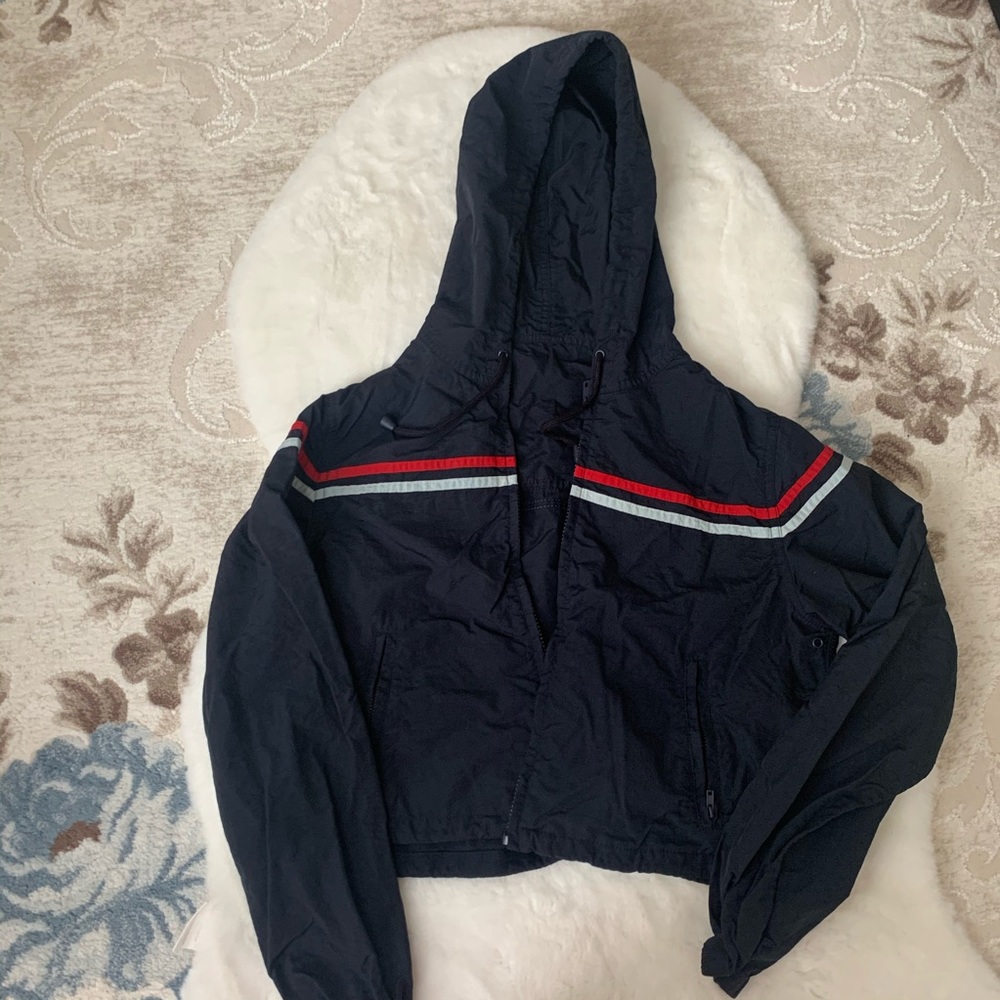 cropped rain jacket
